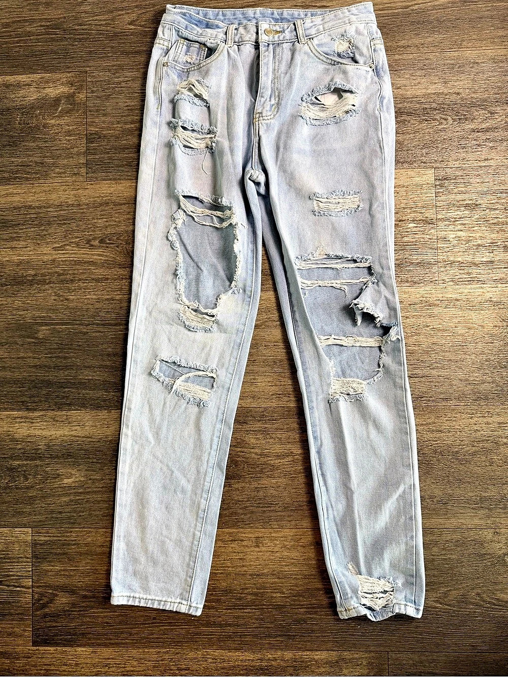 SHEIN Distressed Skinny Jeans Blue Girls Small